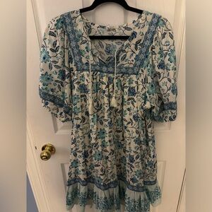 Old Navy coastal puff sleeve dress size large worn once